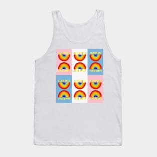 Rainbow Chanukiah Trans Grid Tank Top